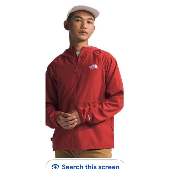 The North Face Flyweight Windwall Hooded Full Zip Men’s Jacket Small Red NWT - Picture 1 of 16